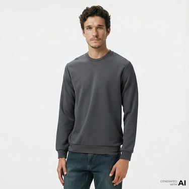  Nautica Erkek Gri Classic Fit Sweatshirt