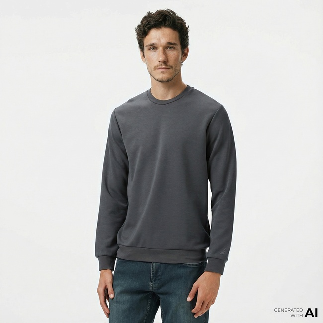  Nautica Erkek Gri Classic Fit Sweatshirt