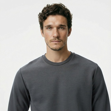  Nautica Erkek Gri Classic Fit Sweatshirt
