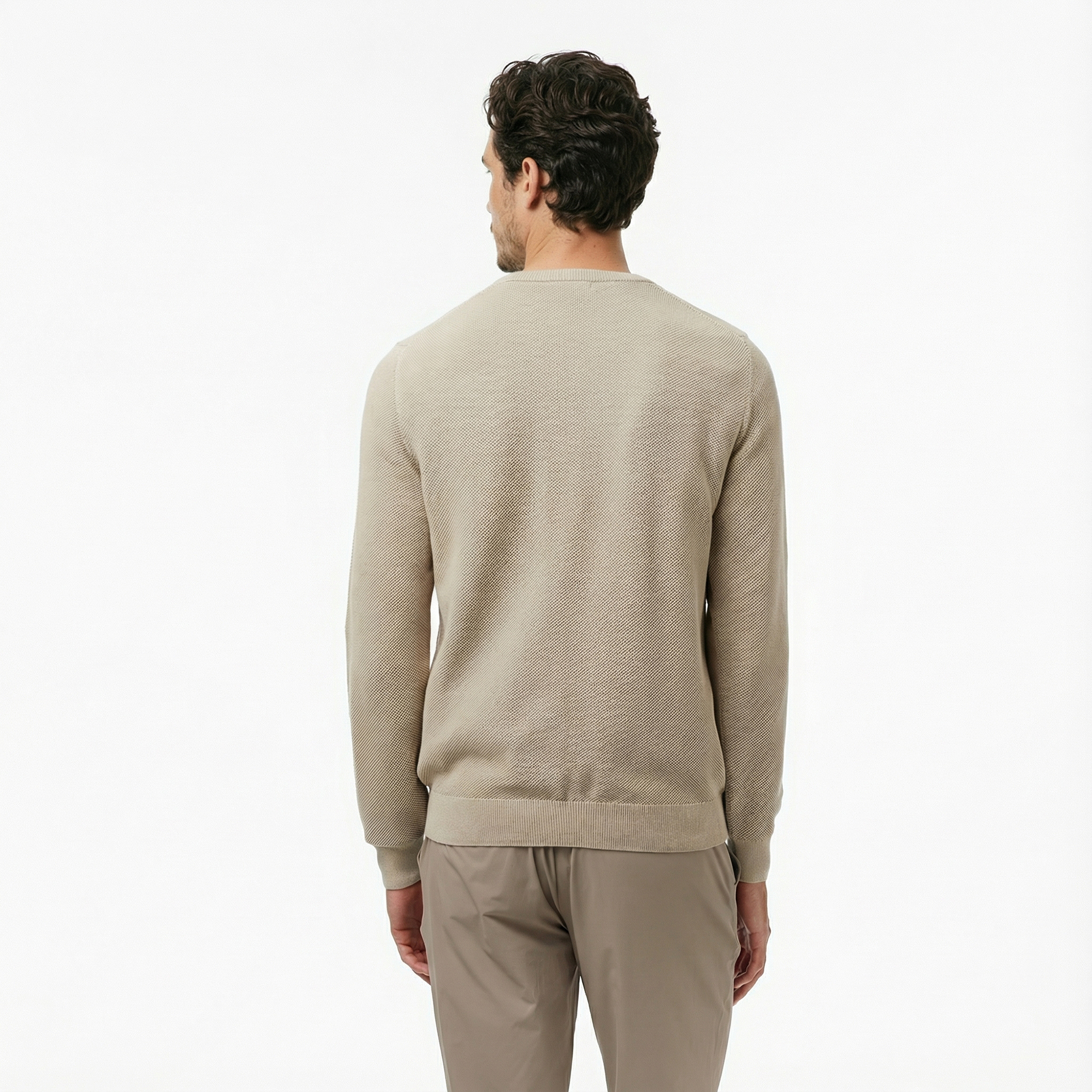  Nautica Erkek Bej Classic Fit Kazak