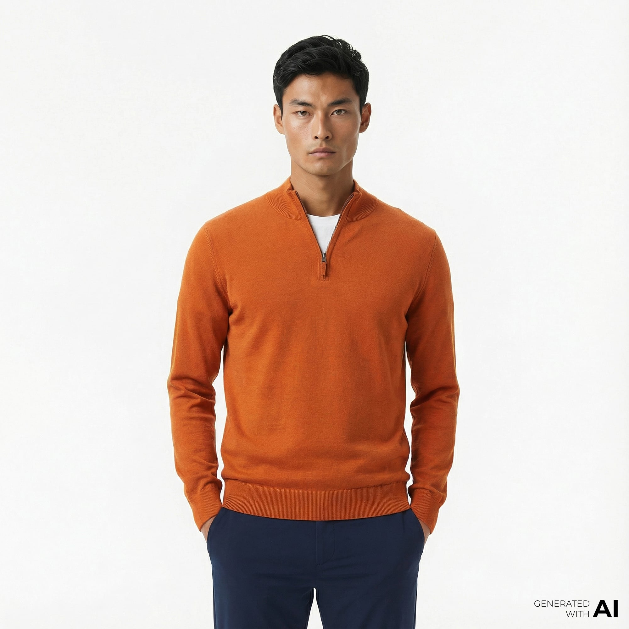  Nautica Erkek Turuncu Classic Fit Kazak