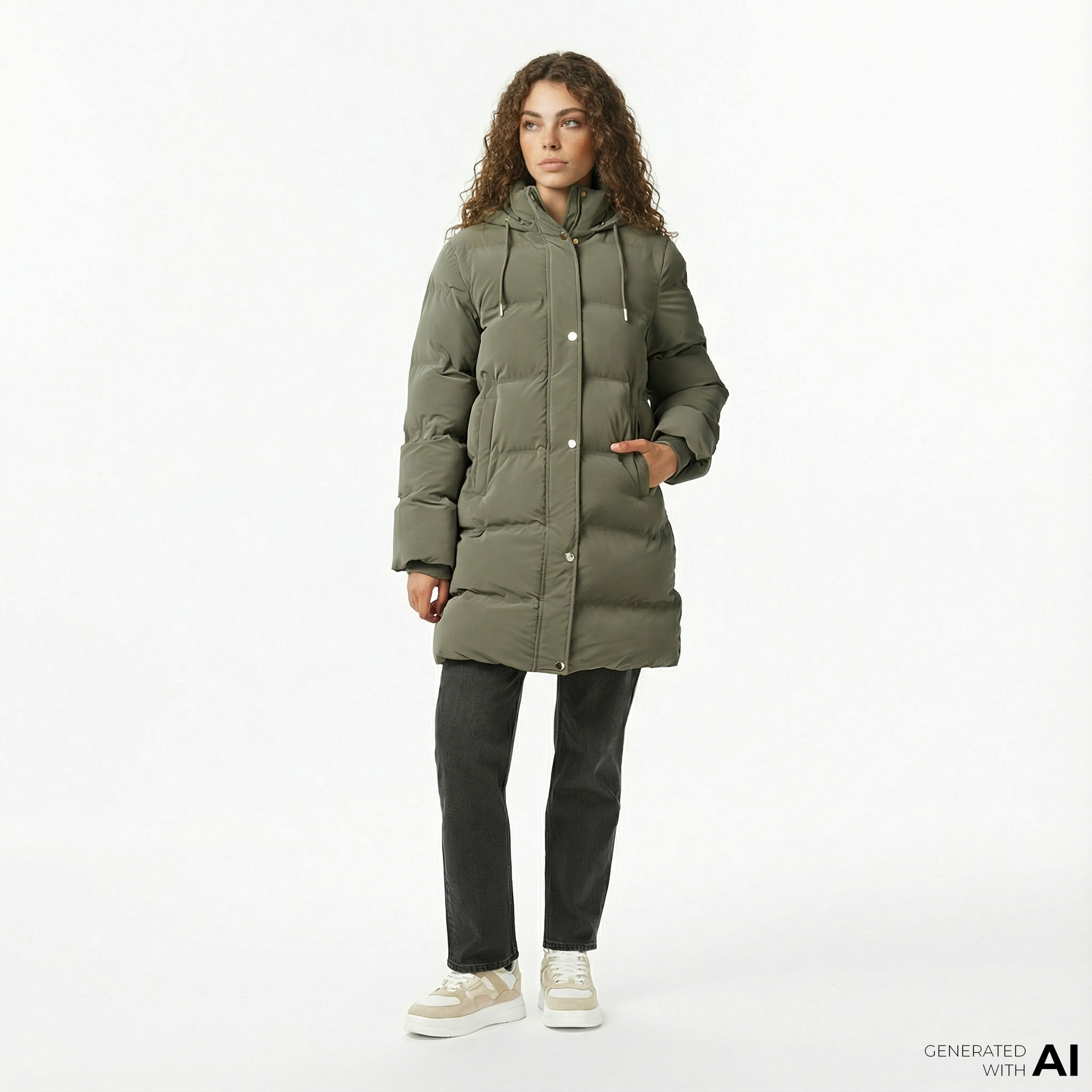  Nautica Kadın Yeşil Regular Fit Mont