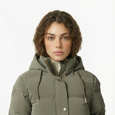  Nautica Kadın Yeşil Regular Fit Mont