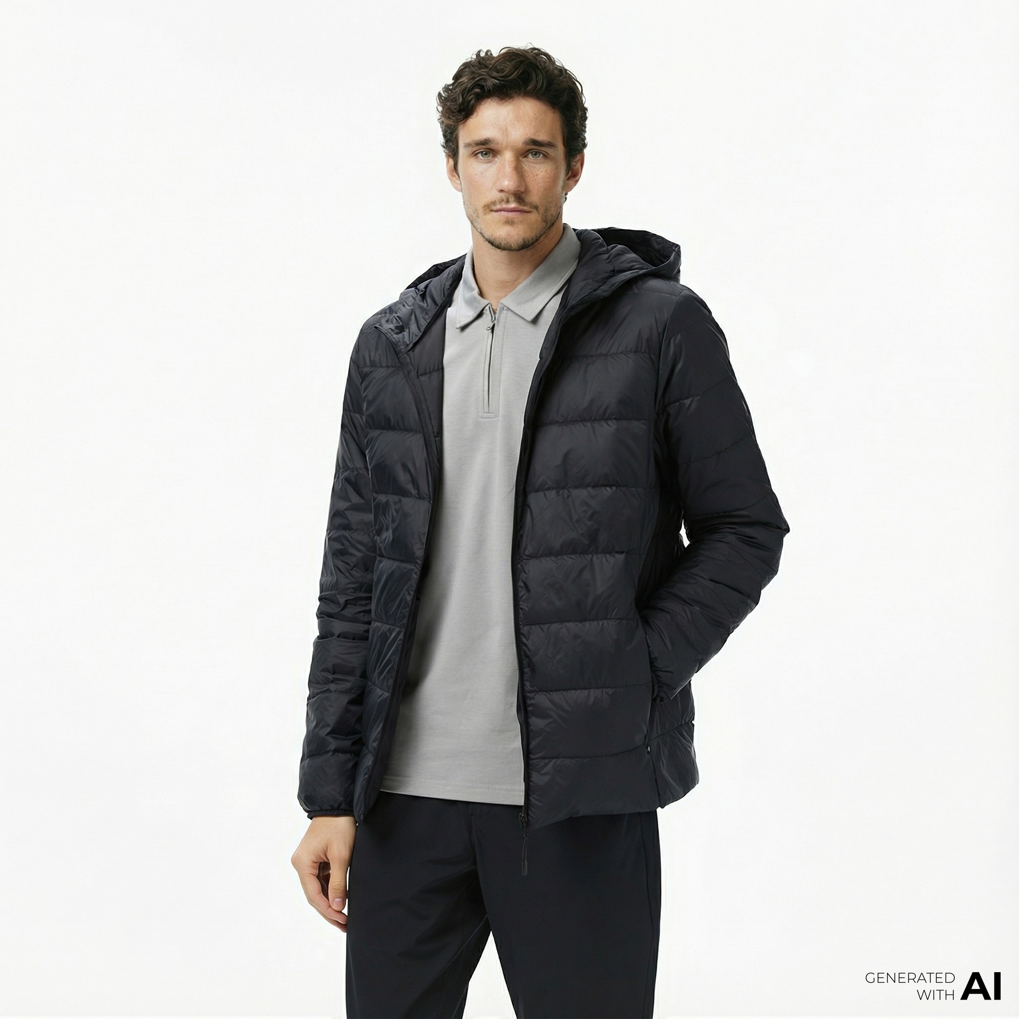 Nautica Erkek Siyah Regular Fit Mont