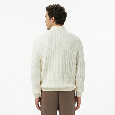  Nautica Erkek Krem Rengi Classic Fit Kazak