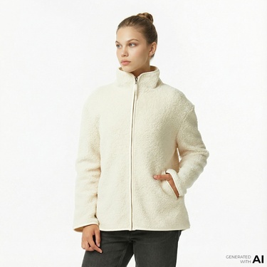  Nautica Kadın Krem Rengi Oversize Sweatshirt