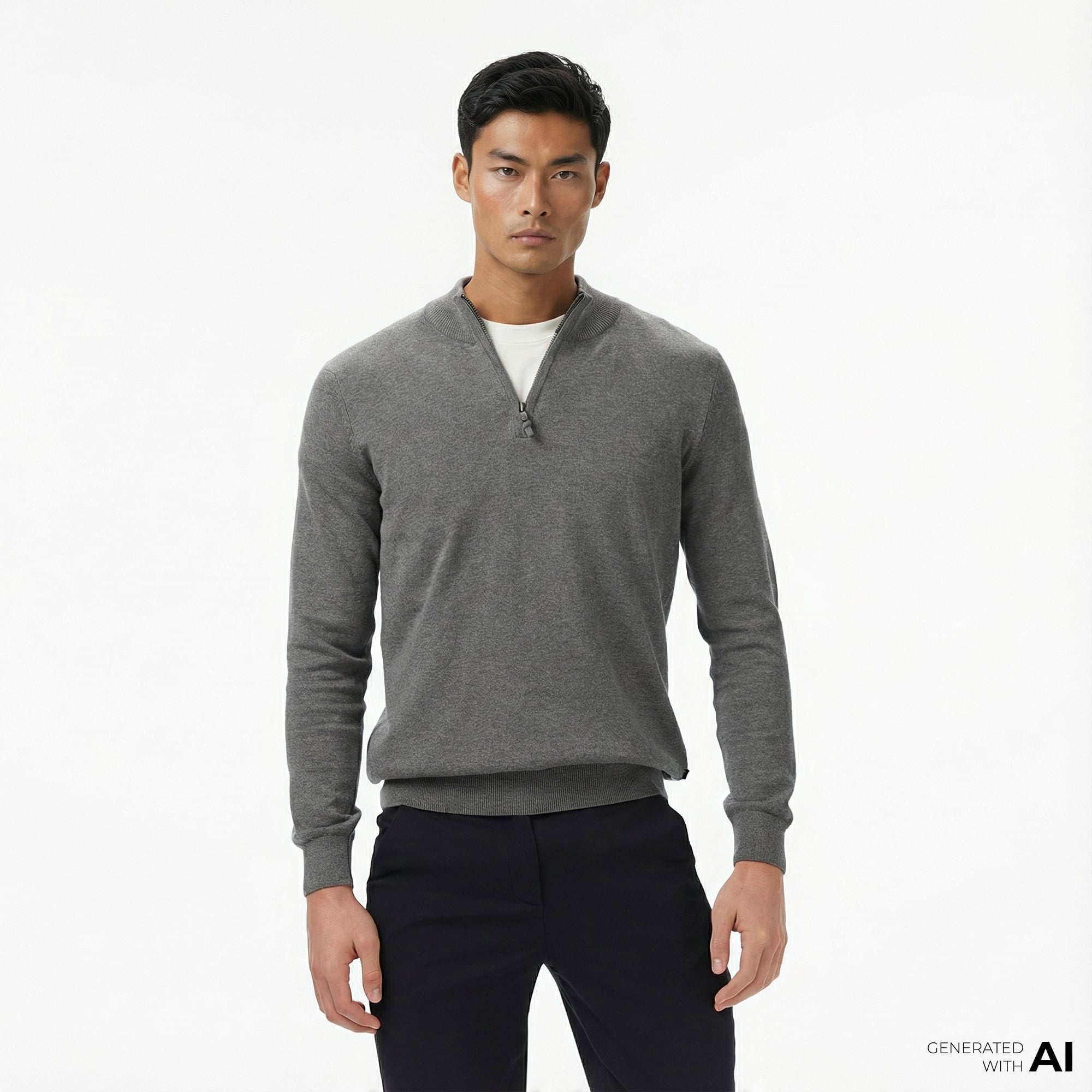  Nautica Erkek Gri Classic Fit Kazak