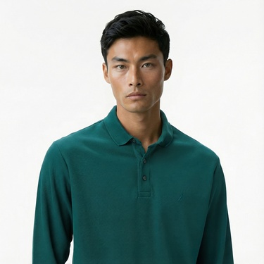  Nautica Erkek Yeşil Classic Fit Uzun Kollu Polo Yaka T-Shirt