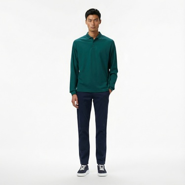  Nautica Erkek Yeşil Classic Fit Uzun Kollu Polo Yaka T-Shirt