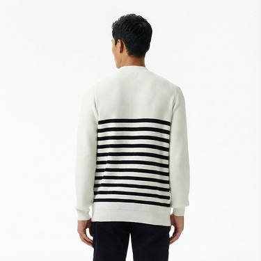  Nautica Erkek Krem Rengi Classic Fit Kazak