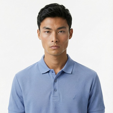  Nautica Erkek Mavi Classic Fit Uzun Kollu Polo Yaka T-Shirt