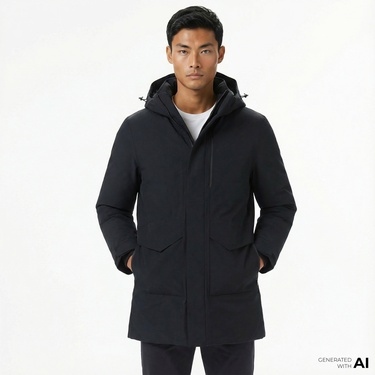  Nautica Erkek Siyah Regular Fit Mont