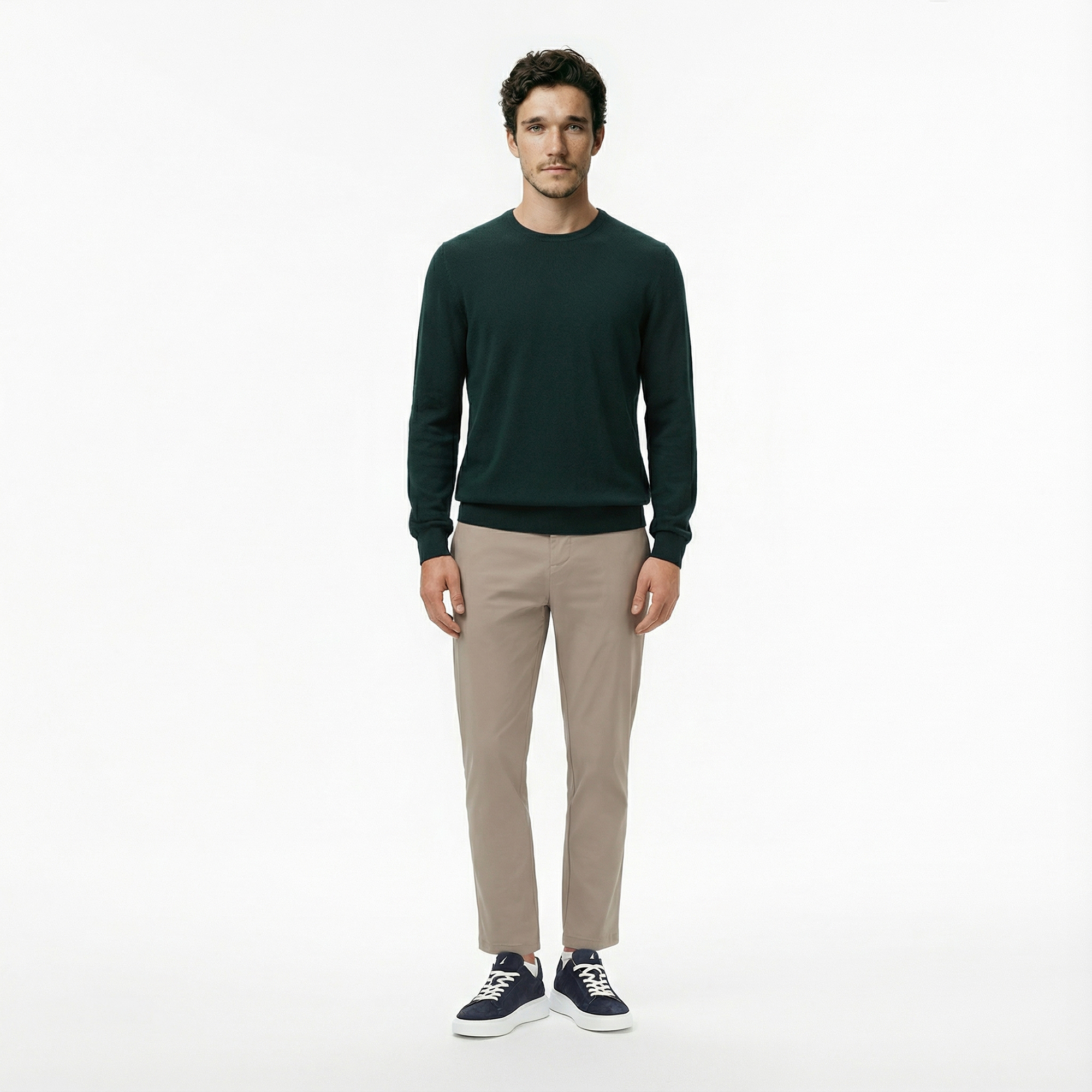  Nautica Erkek Yeşil Classic Fit Kazak