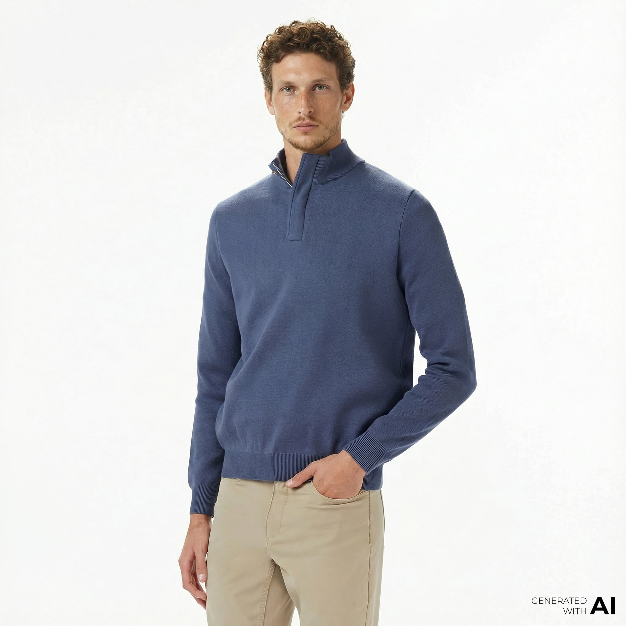  Nautica Erkek Mavi Classic Fit Kazak