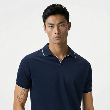  Nautica Erkek Lacivert Classic Fit Polo Yaka T-Shirt