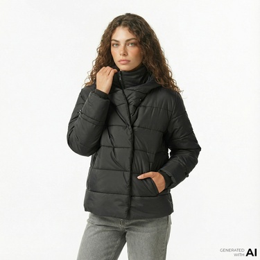  Nautica Kadın Siyah Regular Fit Mont