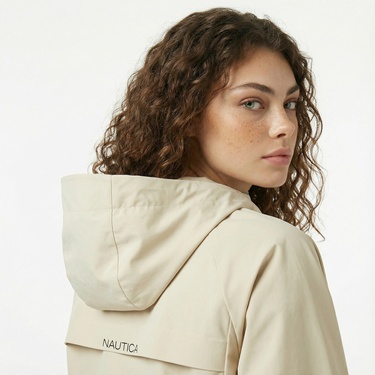  Nautica Kadın Krem Rengi Regular Fit Mont