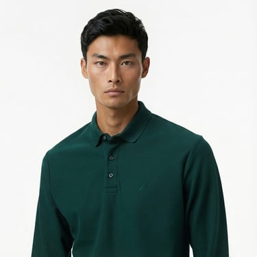  Nautica Erkek Yeşil Classic Fit Uzun Kollu Polo Yaka T-Shirt