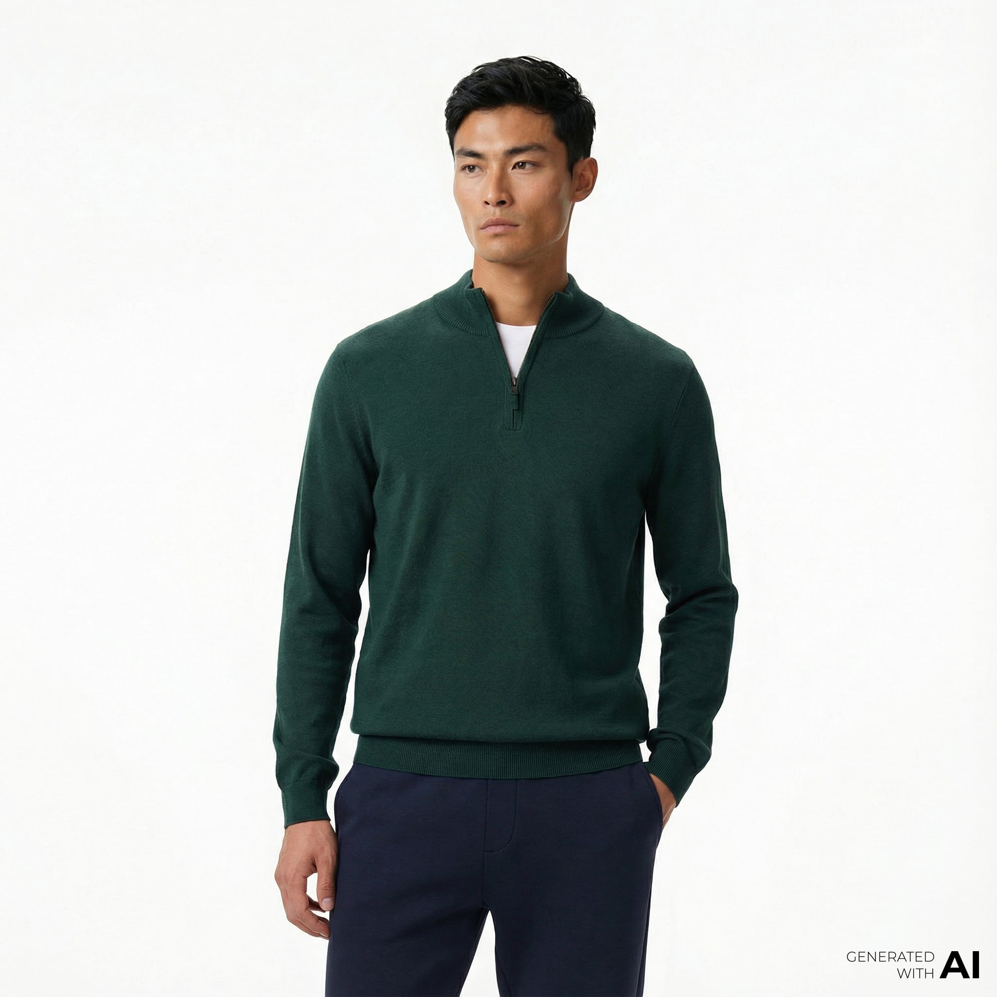  Nautica Erkek Yeşil Classic Fit Kazak