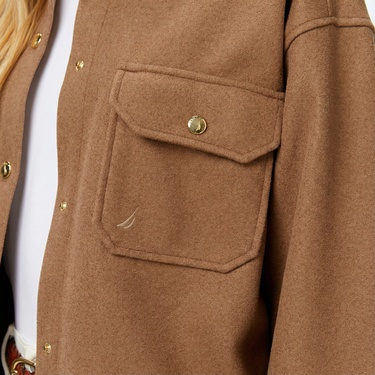  Nautica Kadın Kahverengi Regular Fit Gömlek