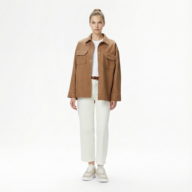  Nautica Kadın Kahverengi Regular Fit Gömlek