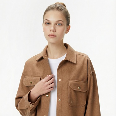  Nautica Kadın Kahverengi Regular Fit Gömlek