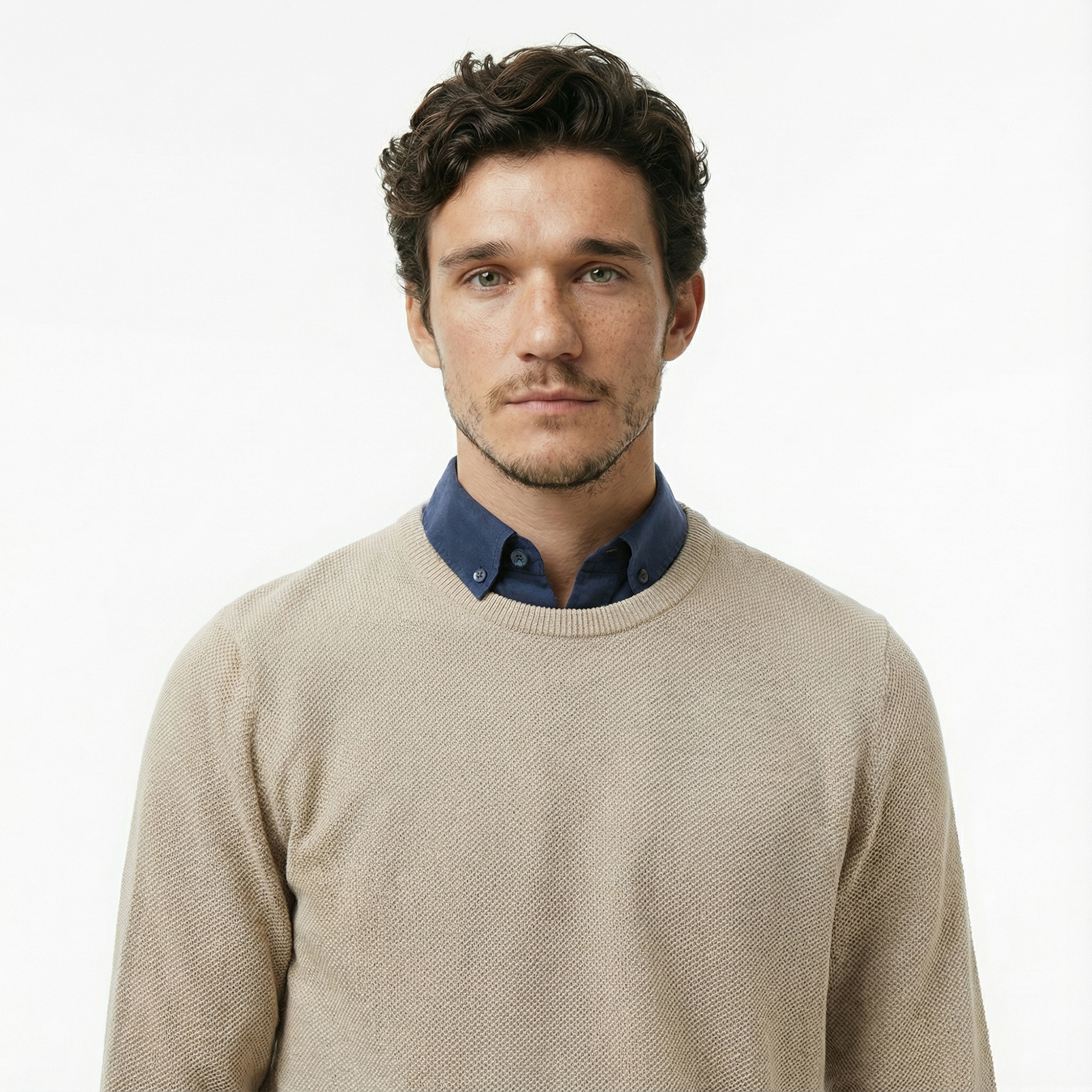  Nautica Erkek Bej Classic Fit Kazak