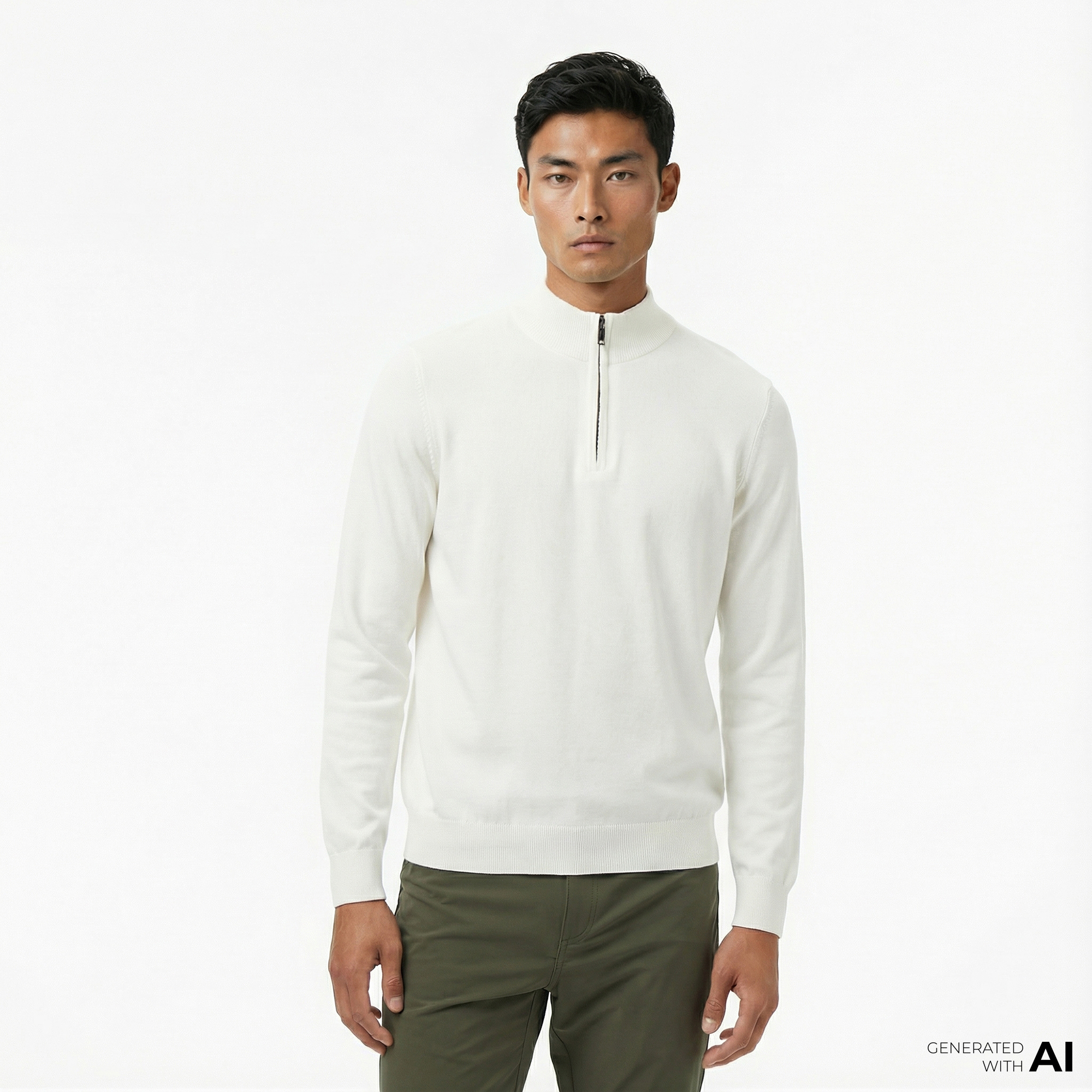  Nautica Erkek Krem Rengi Classic Fit Kazak