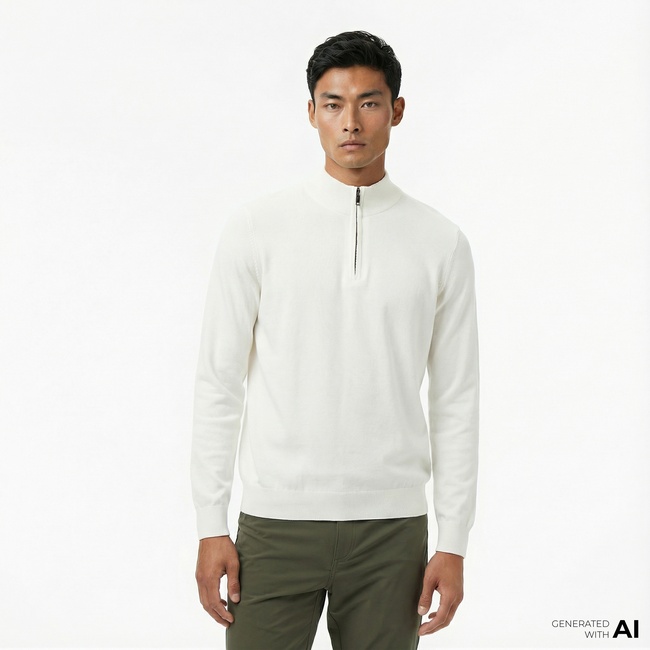  Nautica Erkek Krem Rengi Classic Fit Kazak