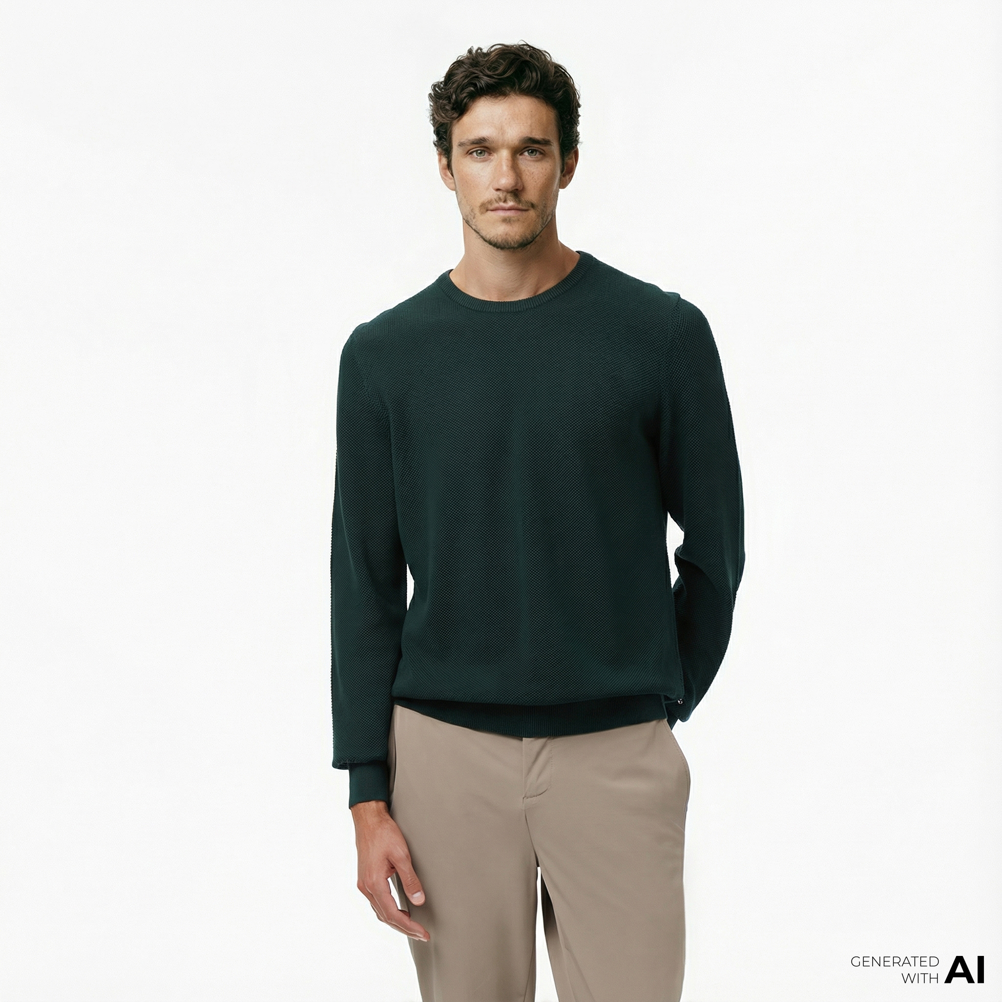  Nautica Erkek Yeşil Classic Fit Kazak