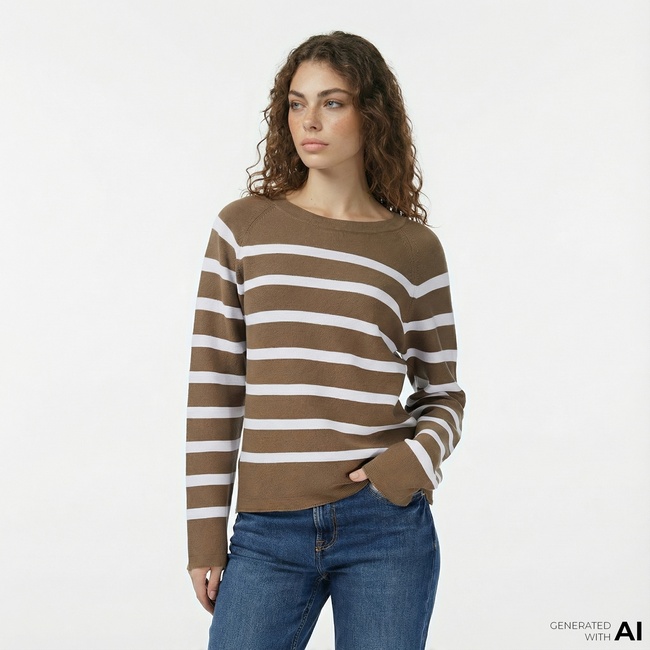  Nautica Kadın Kahverengi Regular Fit Kazak