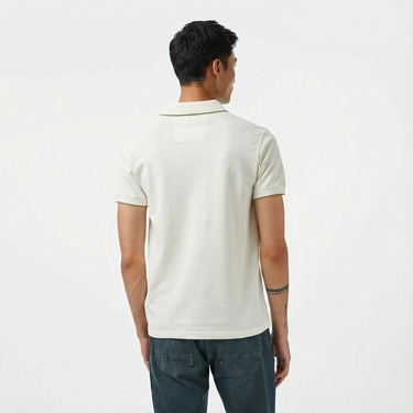  Nautica Erkek Krem Rengi Classic Fit Polo Yaka T-Shirt