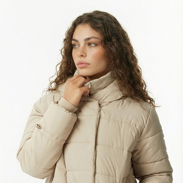  Nautica Kadın Bej Regular Fit Mont