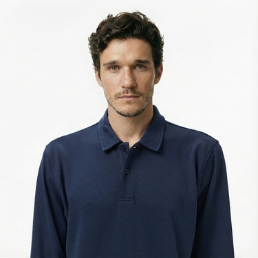 Nautica Erkek Lacivert Classic Fit Uzun Kollu Polo Yaka T-Shirt