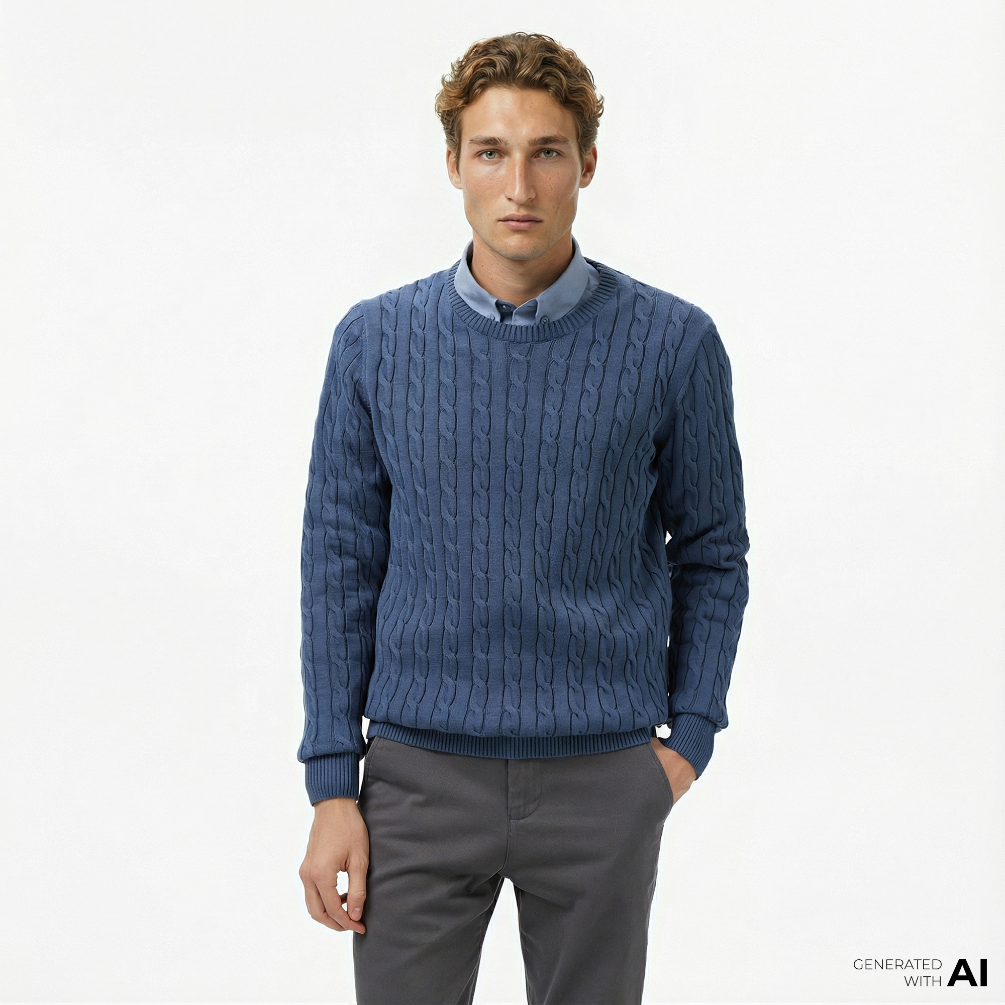  Nautica Erkek Mavi Classic Fit Kazak