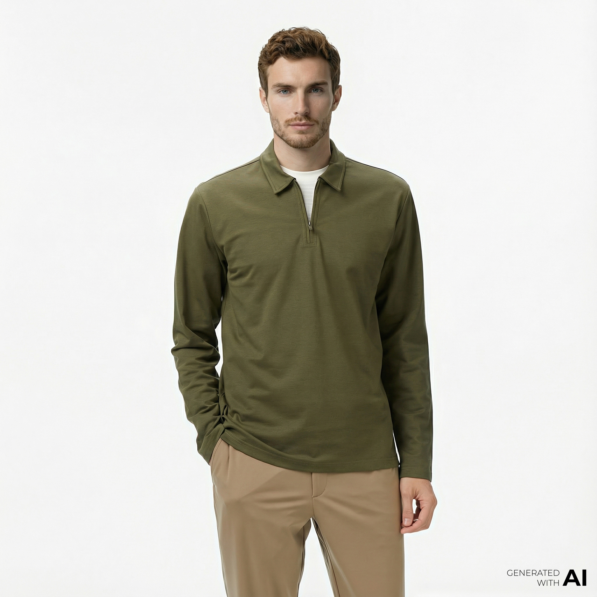  Nautica Erkek Yeşil Classic Fit Uzun Kollu Polo Yaka T-Shirt