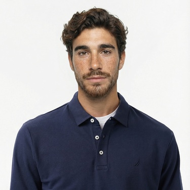  Nautica Erkek Lacivert Classic Fit Uzun Kollu Polo Yaka T-Shirt