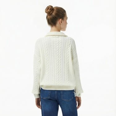  Nautica Kadın Krem Rengi Regular Fit Kazak