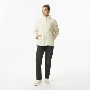  Nautica Kadın Krem Rengi Oversize Sweatshirt
