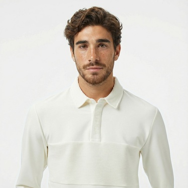  Nautica Erkek Krem Rengi Classic Fit Uzun Kollu Polo Yaka T-Shirt