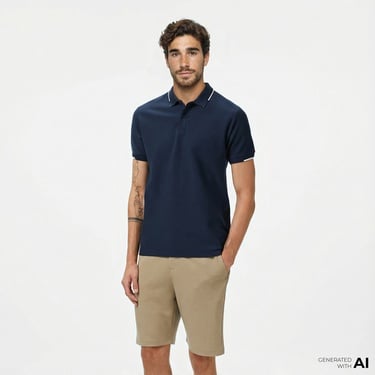  Nautica Erkek Lacivert Classic Fit Polo Yaka T-Shirt