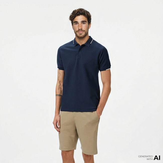  Nautica Erkek Lacivert Classic Fit Polo Yaka T-Shirt