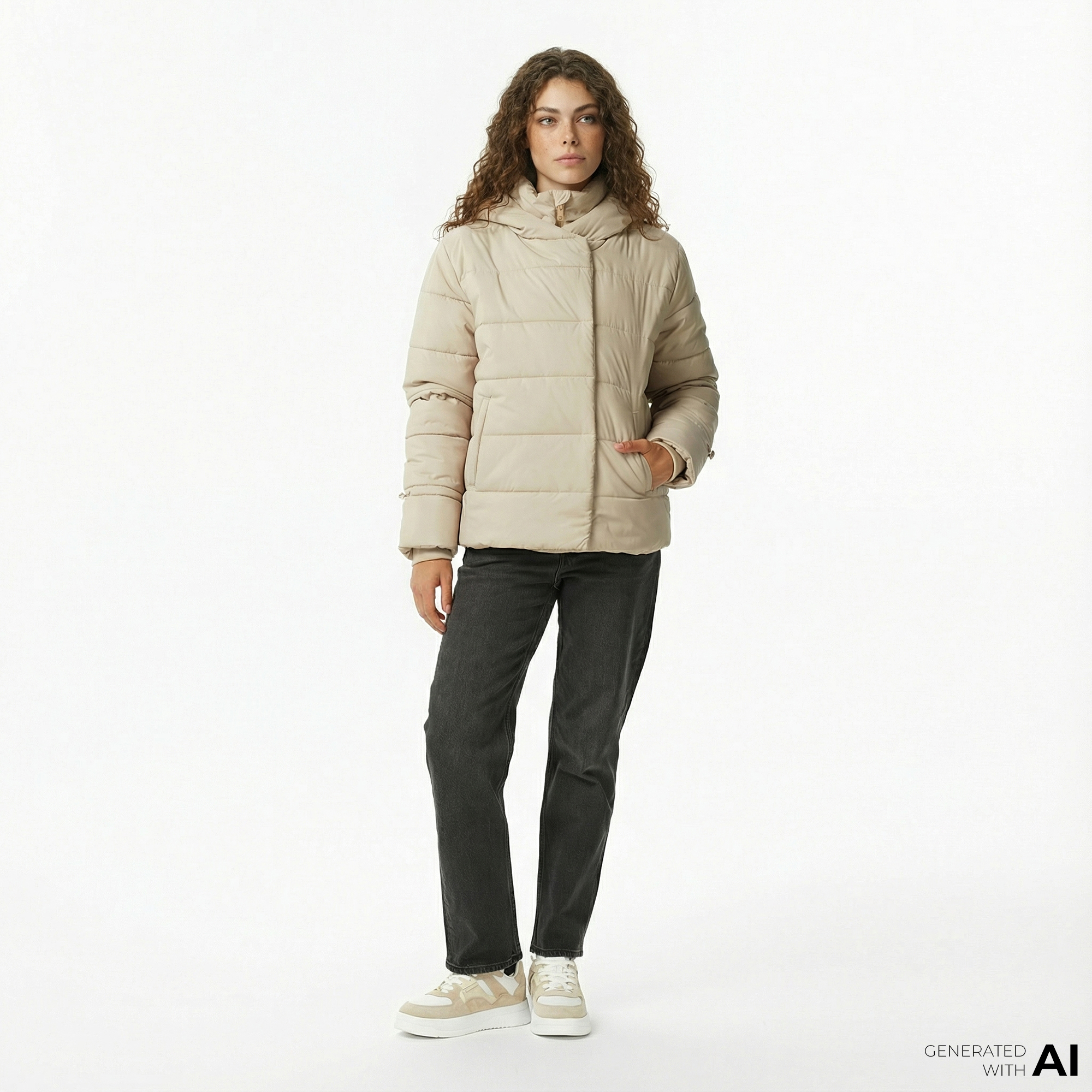  Nautica Kadın Bej Regular Fit Mont