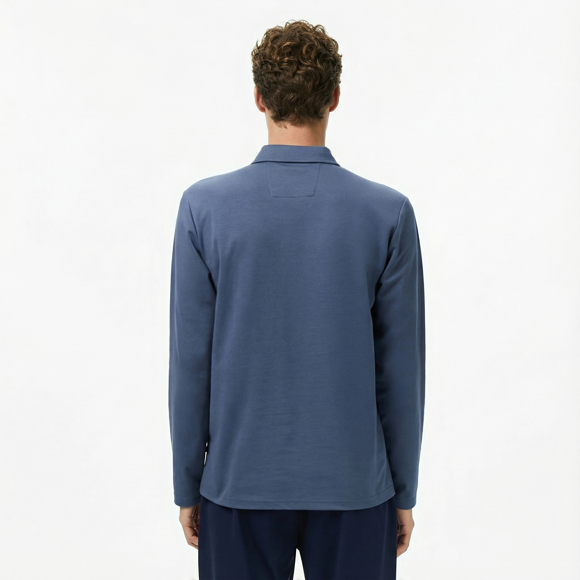  Nautica Erkek Mavi Classic Fit Uzun Kollu Polo Yaka T-Shirt