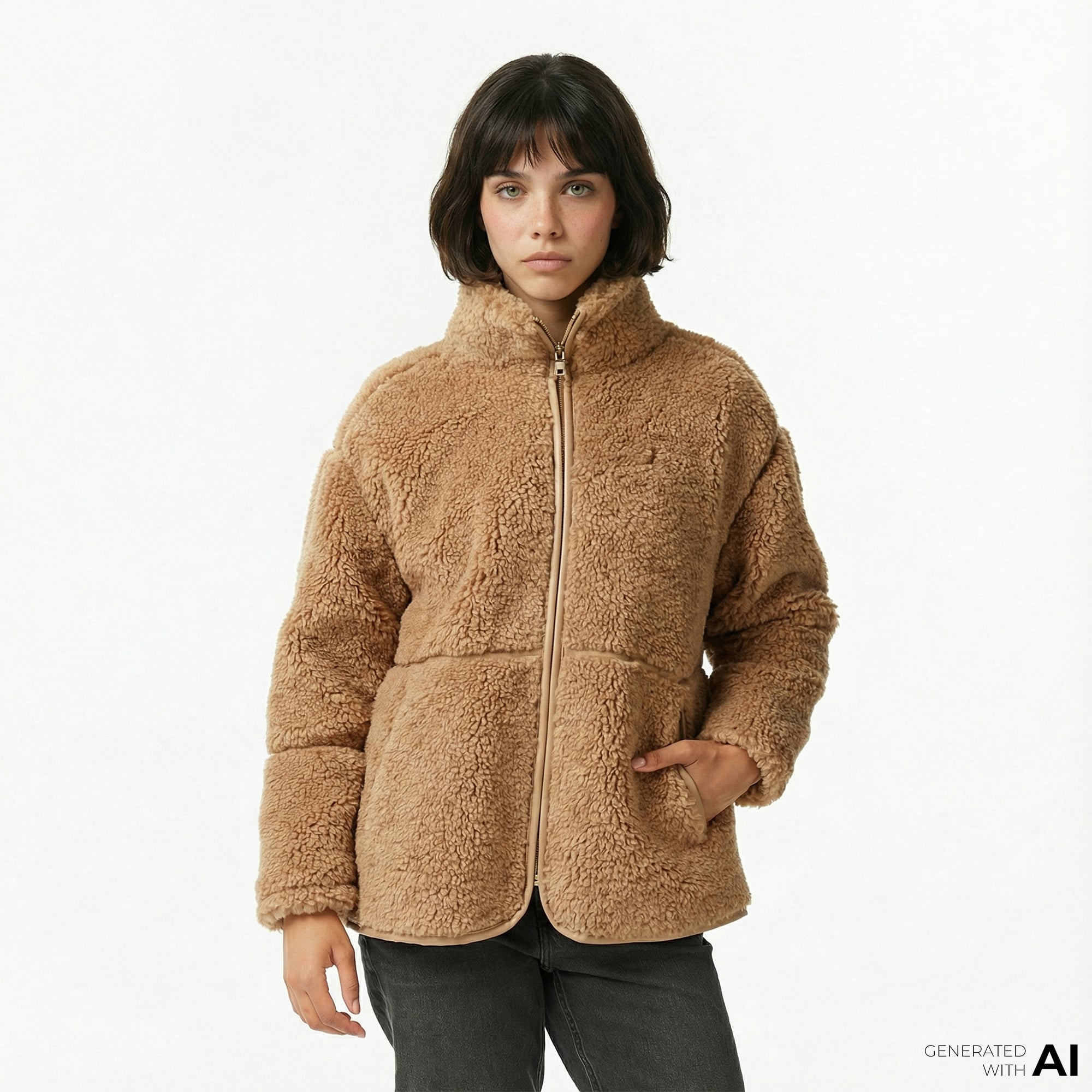  Nautica Kadın Bej Regular Fit Mont