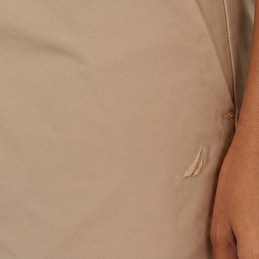  Nautica Kadın Bej Straight Fit Pantolon