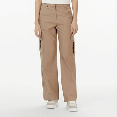  Nautica Kadın Bej Straight Fit Pantolon