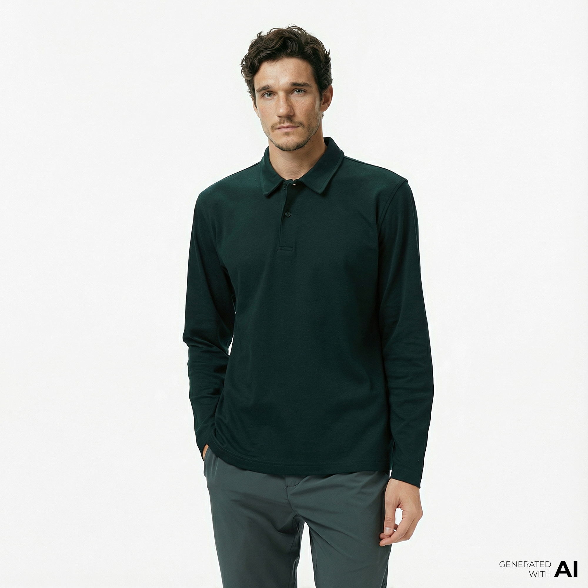  Nautica Erkek Yeşil Classic Fit Uzun Kollu Polo Yaka T-Shirt