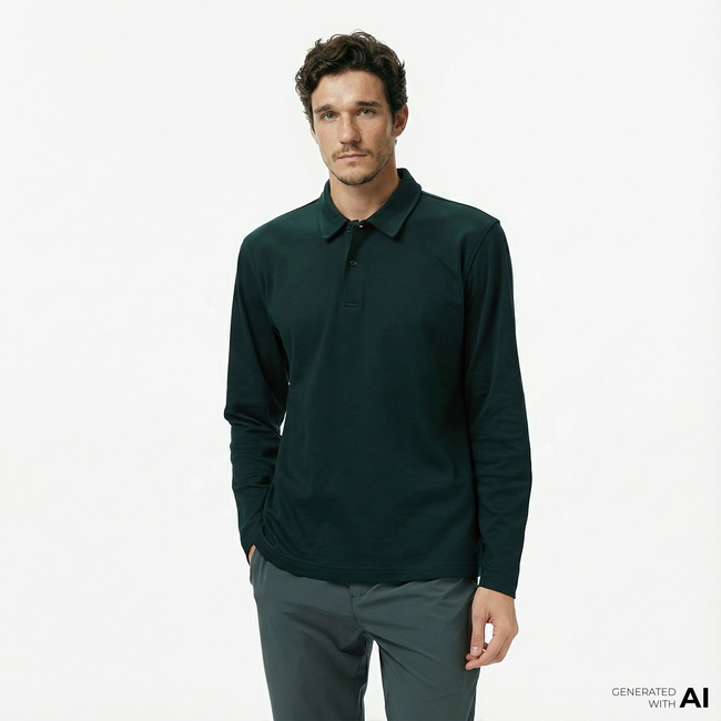  Nautica Erkek Yeşil Classic Fit Uzun Kollu Polo Yaka T-Shirt