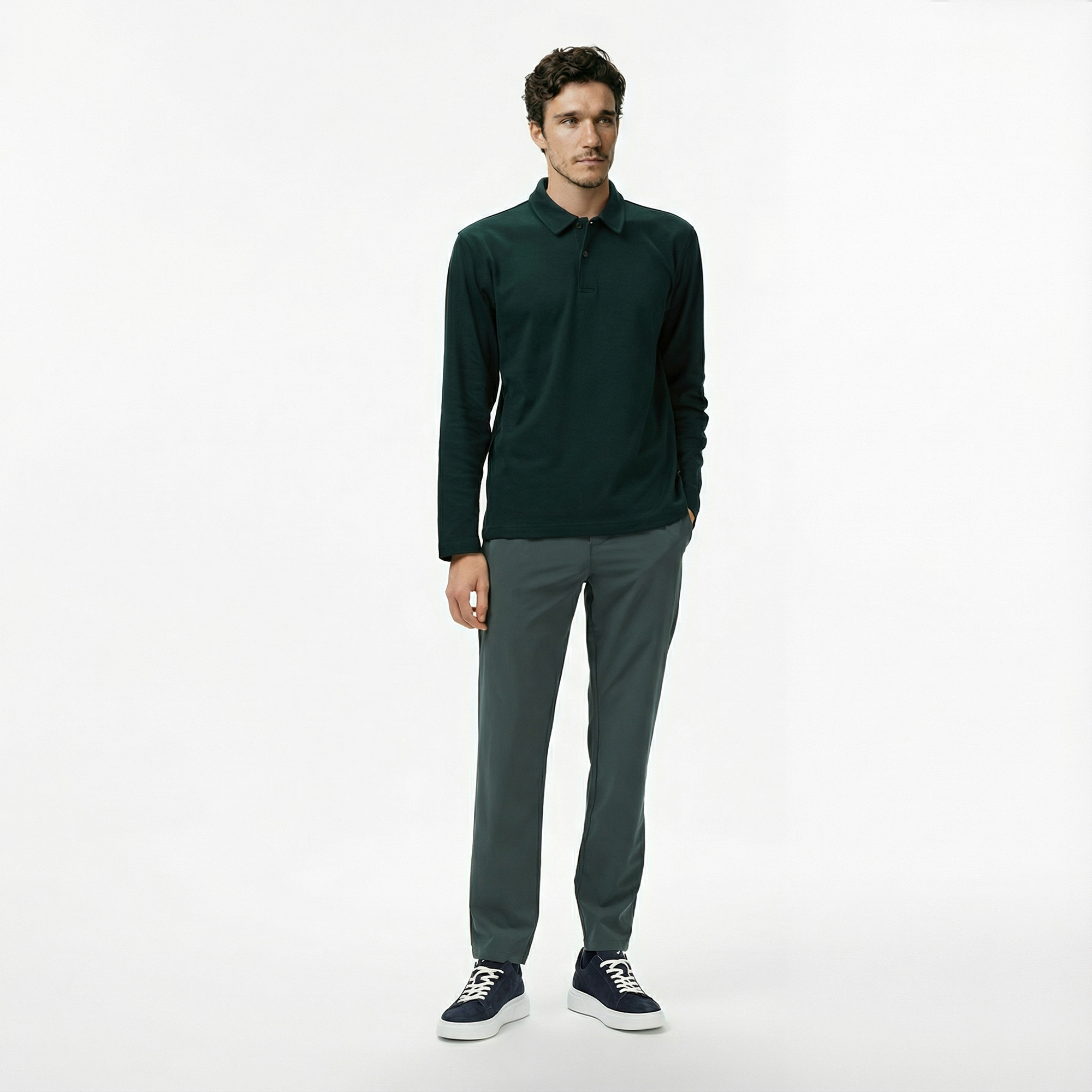  Nautica Erkek Yeşil Classic Fit Uzun Kollu Polo Yaka T-Shirt